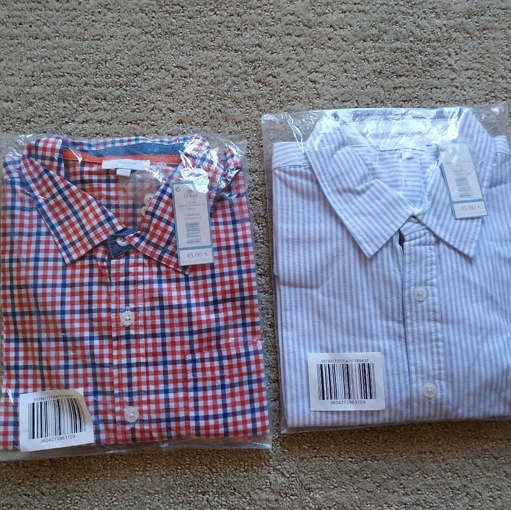 2ps set Boys Jacardi Long sleeves dress shirt 12